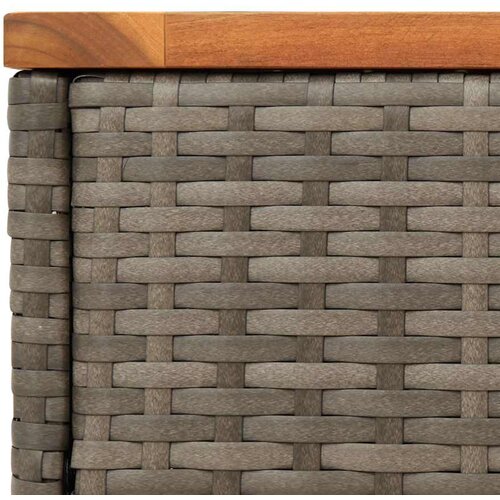  Vrtni bočni stolić s drvenom pločom sivi 58x27,5x55cm poliratan Slike
