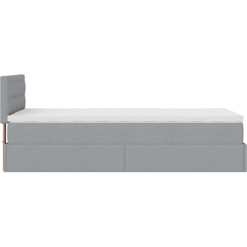 VidaXL Otomanski okvir kreveta s madraca svijetlosivi 90x190cm tkanine Slike