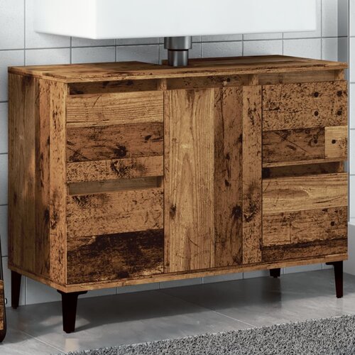 VidaXL Ormarić za umivaonik boja drva 80x33x60 cm konstruirano drvo Slike