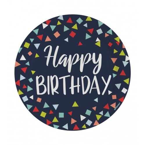 Amscan Tanjiri rođendanski Happy birthday 8/1 23cm 999623 Slike