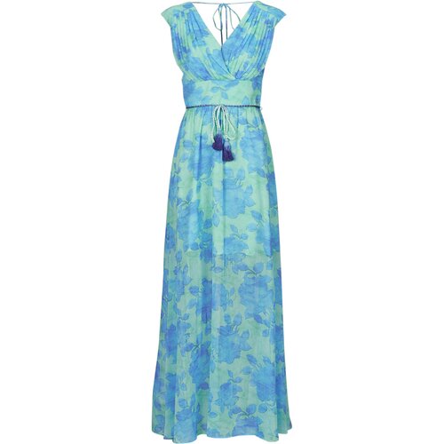 Guess Dolge obleke GILDA LONG DRESS Modra Slike