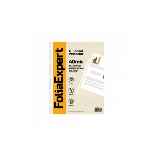 Expert U folija 40 mic 1/100 FOLIAA4+ kristal 235x305mm Slike