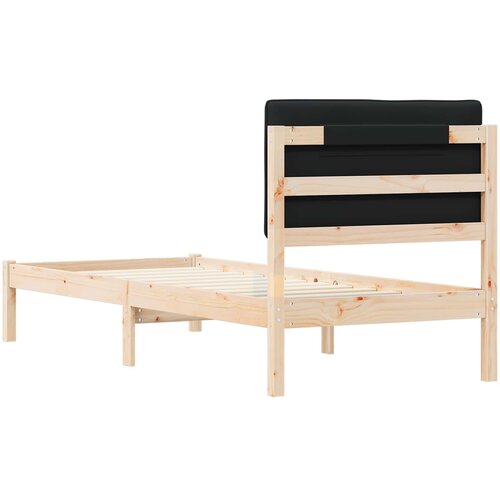  Krevetni okvir s tapiciranim uzglavljem Crna 75 x 190 cm Slike