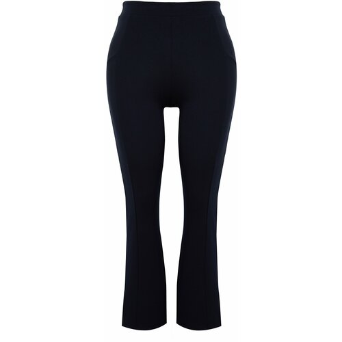 Trendyol Curve Navy Blue Stitch Detail Knitted Trousers Slike