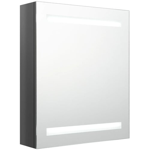 Maison Chic LED Kopalniška omarica - Kopalniški kabinet z ogledalom sijoče siva 50x14x60 cm, (21794627) Cene