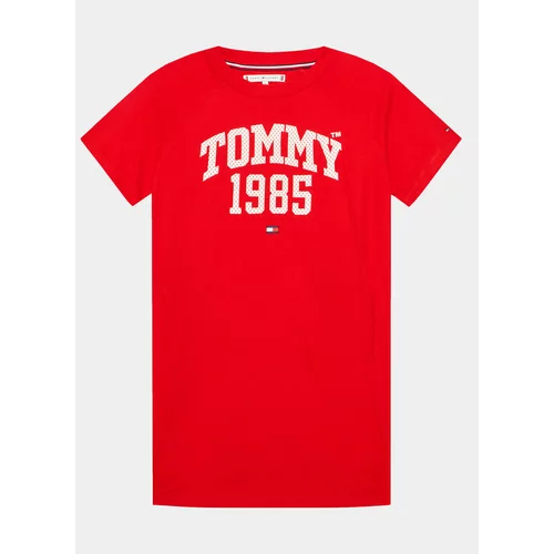 Tommy Hilfiger Vsakodnevna obleka Varsity KG0KG07191 D Rdeča Regular Fit