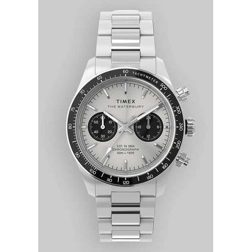 Timex Waterbury Heritage Chrono Case&amp;amp;Bacelet Watch silver dial Slike