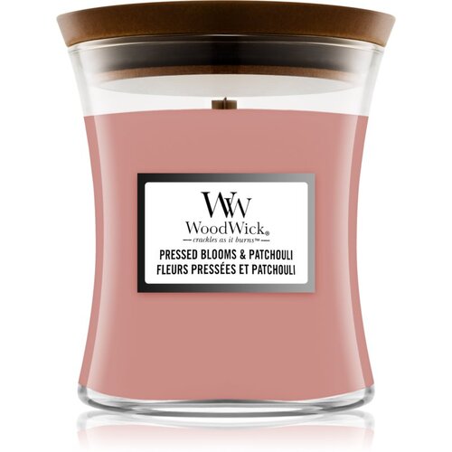 WoodWick Pressed Blooms &amp;amp; Patchouli mirisna svijeća s drvenim fitiljem 275 g Slike