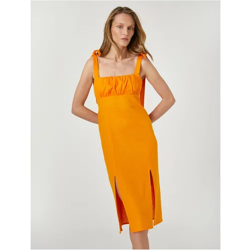 Koton Linen Blend Midi Length Dress