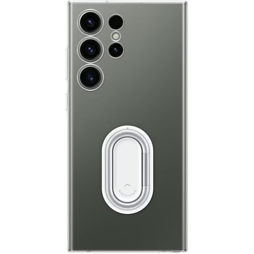 Samsung Uradni ovitek S23 Ultra s snemljivim držalom za obrocek, trdo zadnjo stranjo in mehkim robom, prozoren pripomocek - prozoren, (20498441) Slike