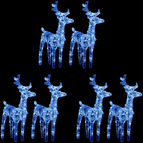  Božićni sobovi 6 kom plavi 240 LED žarulja akrilni Cene