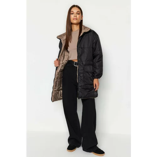 Trendyol Black-Mink Oversize Double-Sided Wearable Quilted Inflatable Coat