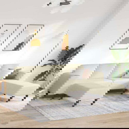 Tkaninska sofa s jastukom Krema 208 cm Baršunasta tkanina Cijene