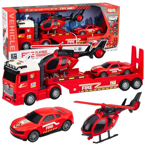 Vatrogasni set za spašavanje, kamion, vučni kamion, automobil, helikopter, svjetla, zvuk Cene