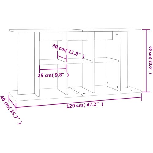  Stalak za akvarij bijeli 120 x 40 x 60 cm od konstruiranog drva Slike
