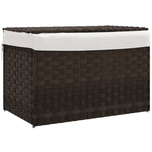 VidaXL Ko&amp;scaron;ara za perilo s pokrovom temno rjava 55,5x35x34 cm PE ratan, (21236888) Slike