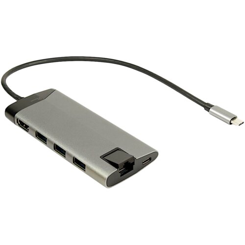 InterTech Inter Tech USB Type C Docking Station s 3x USB 3.0, 4K HDMI, RJ45 i čitačem kartica Cene