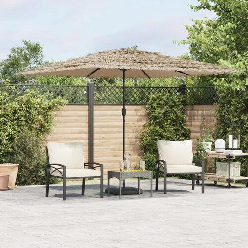 vidaXL Vrtni suncobran LED s čeličnom šipkom smeđi 290x290x238 cm Cene