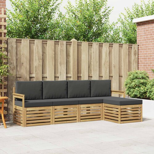  Set vanjskih sofa 5 pcs Bijela i antracit 249 x 122,5 x 73 cm Cijene