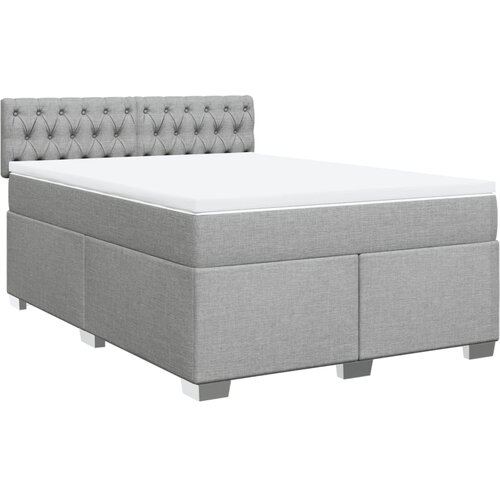 Maison Chic Box spring postelja - Vzmetna postelja z vzmetnico svetlo siva 140x200 cm blago SL17808, (21894644) Cene