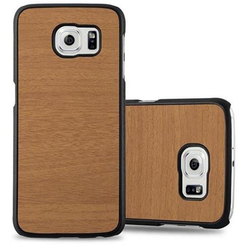 Cadorabo Ohi&amp;scaron;je, združljiv s Samsungom v Woody Brown - Trdo za&amp;scaron;čitni pokrov v lesu videz pred praskami in udarci, (20567681) Slike