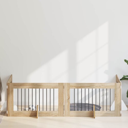  Vrata za pse s postoljem 4 pcs Hrast sonoma 100 x 60 cm Cene