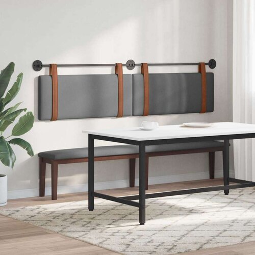  Držeće uzglavlje Zidne Tamno siva 210 x 55 x 5 cm Antikni PU - Tamno siva 200 cm bez LED Slike