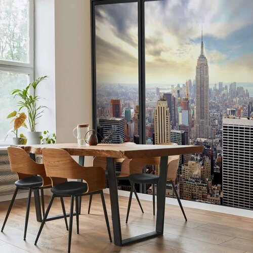  Foto tapeta - City behind glass 450x315 Slike