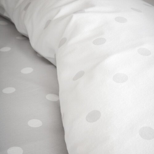 Catherine Lansfield Bela/siva flanelna posteljnina za zakonsko posteljo 200x200 cm Polka Dot &amp;ndash; Slike