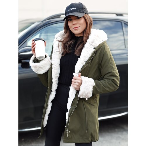 DStreet Kurtka zimowa damska parka STARBURST zielona Slike