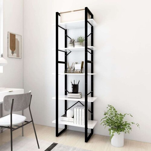 vidaXL ormarić za knjige s 5 razina bijeli 60 x 30 x 175 cm od iverice Cijene