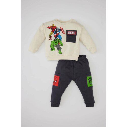 Defacto Baby Boy Marvel Comics Sweatshirt Sweatpants 2 Piece Set Slike