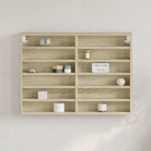 The Living Store Vitrina sonoma hrast 80x8,5x58 cm inženirski les - Vitrina, (21497195) Cene