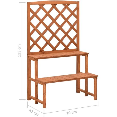 VidaXL stalak za biljke s re&amp;scaron;etkom 70 x 42 x 115 cm masivna jelovina Slike