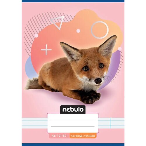 NEBULO zvezek z motivom lisice za 4. razred, črtast, A/5, 21-32 Slike