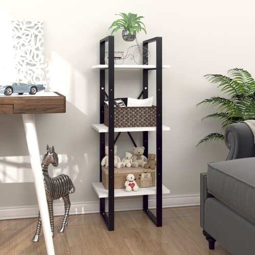 VidaXL Ormarić za knjige s 3 razine bijeli 40 x 30 x 105 cm od iverice Slike