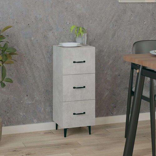  Komoda siva boja betona 34 5x34x90 cm od konstruiranog drva Slike