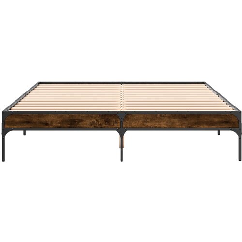  Okvir za krevet boja hrasta 150x200cm konstruirano drvo i metal Slike
