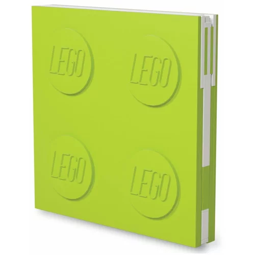 Lego Svetlo zelena beležnica s pisalom LEGO®, 15,9 x 15,9 cm