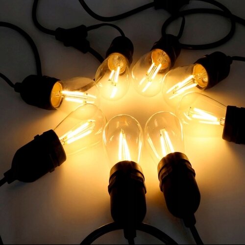  LED spolja&amp;scaron;nja dekorativna girlanda 20xE27/1W/230V 20,94 m IP44 crna Slike