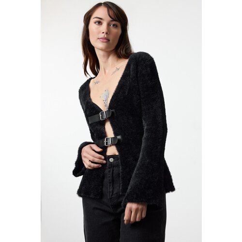 Trendyol Black Closed Knitted Cardigan Slike