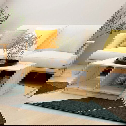 VidaXL Klubska mizica 75x50x33,5 cm trden les jelke Slike