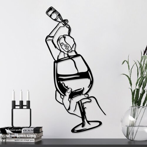 Wallity zidna dekoracija Bicchiere, 33x69cm, Crna Slike