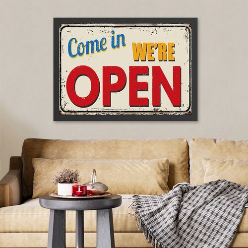 Wallity Otvoreni smo, 2 uramljene slike, 35x45 cm Cene