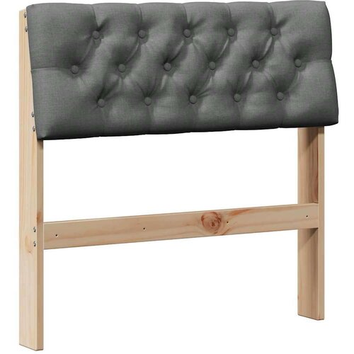VidaXL tapecirani uzglavlje tamno siva 80 cm čvrsto borovo drvo Slike