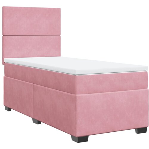 VidaXL Box spring postelja z vzmetnico roza 100x200 cm žamet, (21308250) Slike