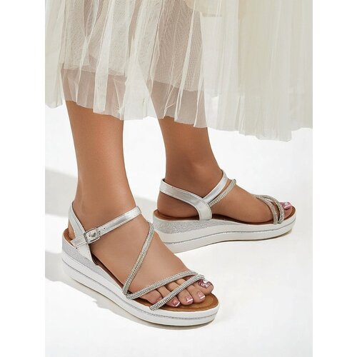 Resti Women’s wedge sandals with rhinestones Ballosa Cene