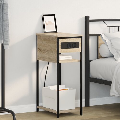 VidaXL Noćni ormar sonoma hrast 28.1 x 40.9 x 75 cm Konstruirano drvo Slike
