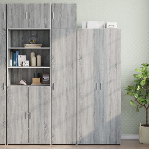 VidaXL Ozka omara za shranjevanje siva sonoma 40x42,5x225 cm inž. les Slike
