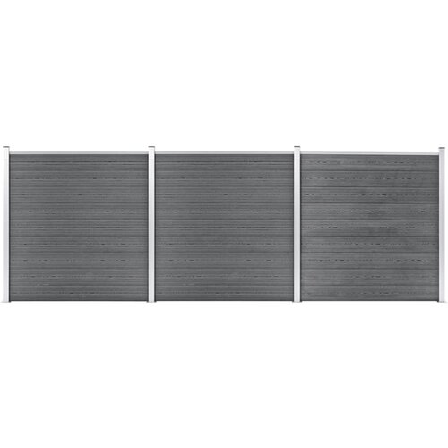 VidaXL Vrtna ograja WPC 526x186 cm siva Slike